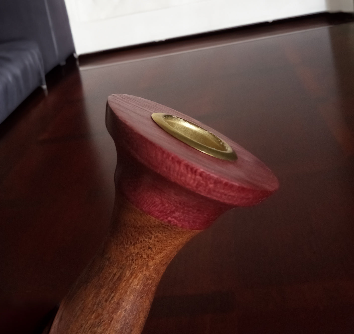 Purpleheart, Mesquite, and Cherry Wood Candleholders