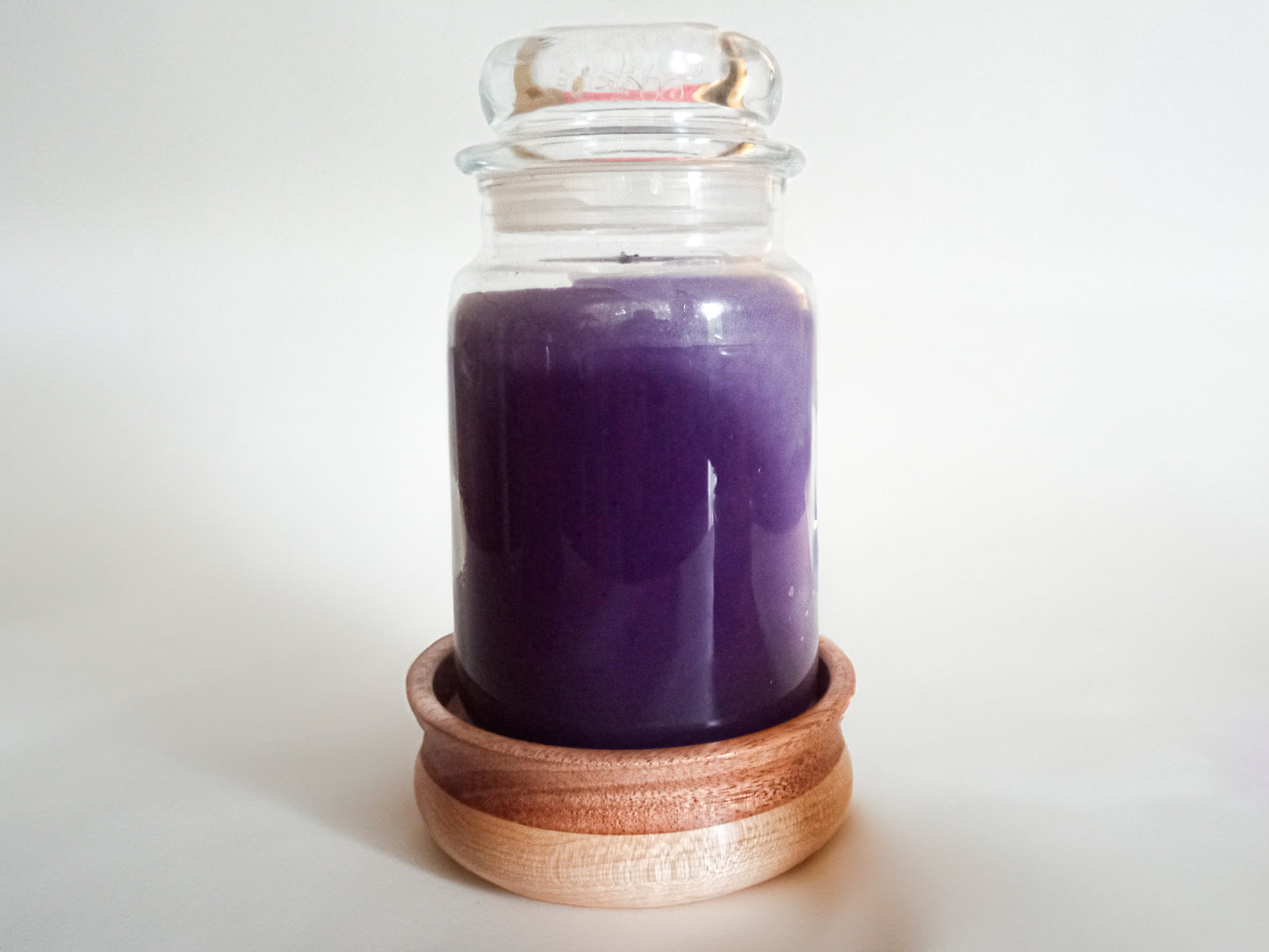 Jar Candle Coaster - Natural African Mahogany and Maple Wood