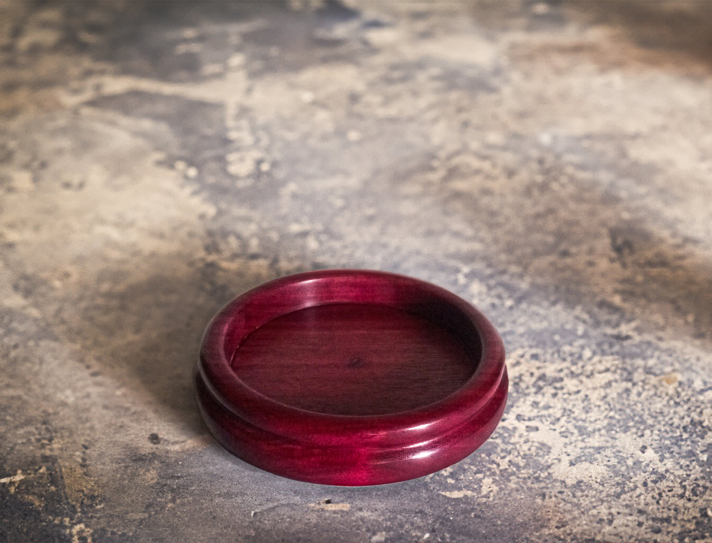 Purpleheart Wood Candle Coaster with Vanilla Scented Glass Cup